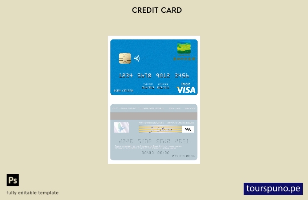 lista para imprimir plantilla de tarjeta de débito visa del Banco Norinchukin de
